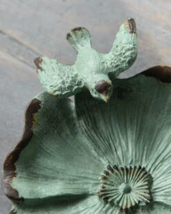 Bloemvorm Antiek Turkoois Schaaltje Met Vogeltje -Mode-Woondecoratiewinkel bloemvorm antiek turkoois schaaltje met vogeltje 4