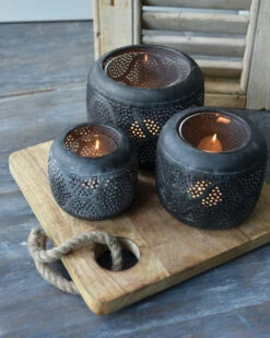 Bol Windlicht Met Golvend Rond Gaatjes Patroon, Groot -Mode-Woondecoratiewinkel bol windlicht met golvend rond gaatjes patroon groot 3