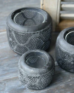 Bol Windlicht Met Golvend Rond Gaatjes Patroon, Groot -Mode-Woondecoratiewinkel bol windlicht met golvend rond gaatjes patroon groot 5