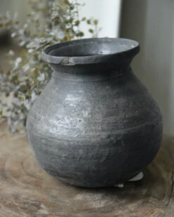 Bolle Oude Klei Pot Met Kraag -Mode-Woondecoratiewinkel bolle oude klei pot met kraag 3