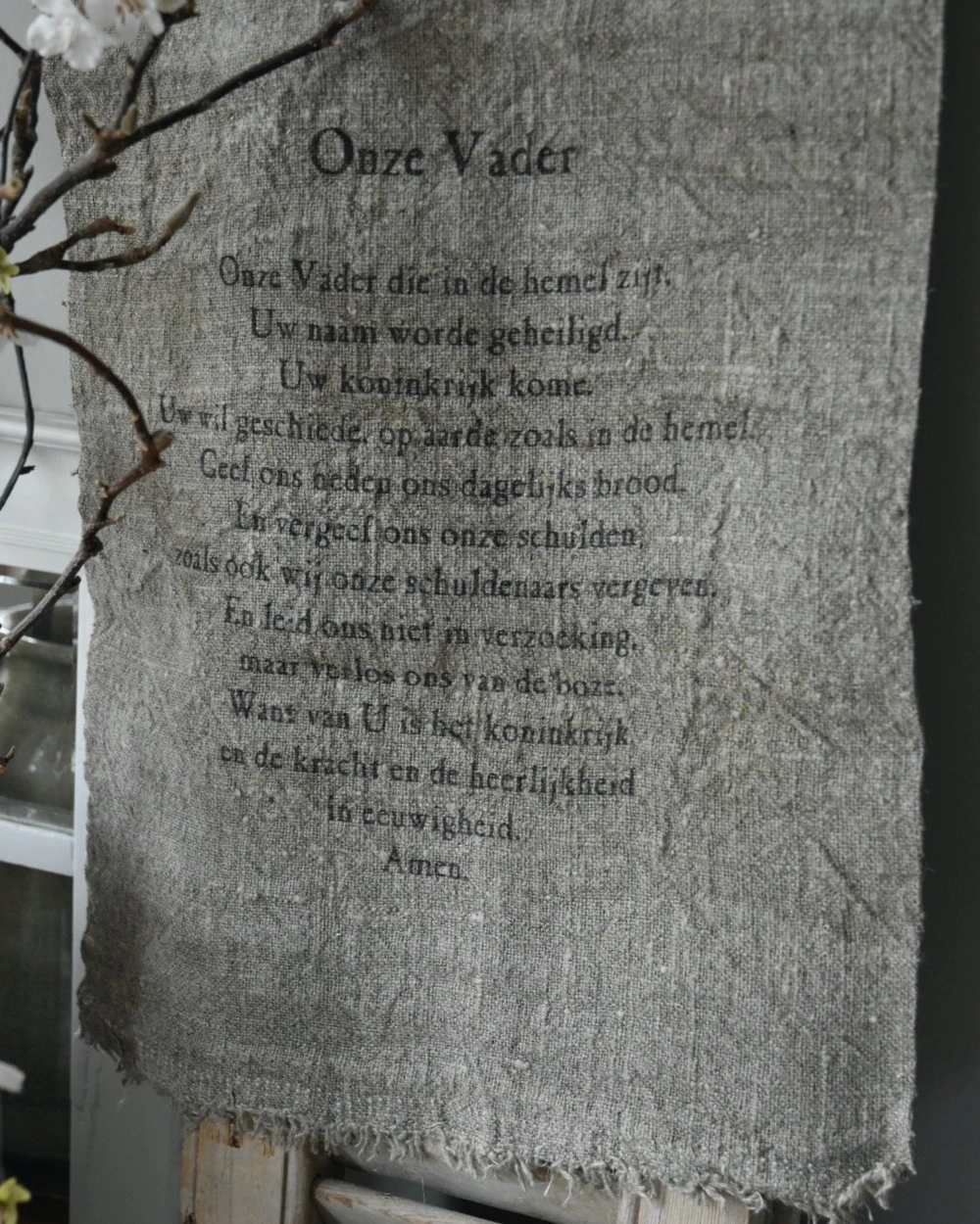 Gebed Shabby doek groot, het Onze Vader die in de hemel zijt Gebed Shabby Doek Groot, Het Onze Vader Die In De Hemel Zijt -Mode-Woondecoratiewinkel gebed shabby doek groot het onze vader 1