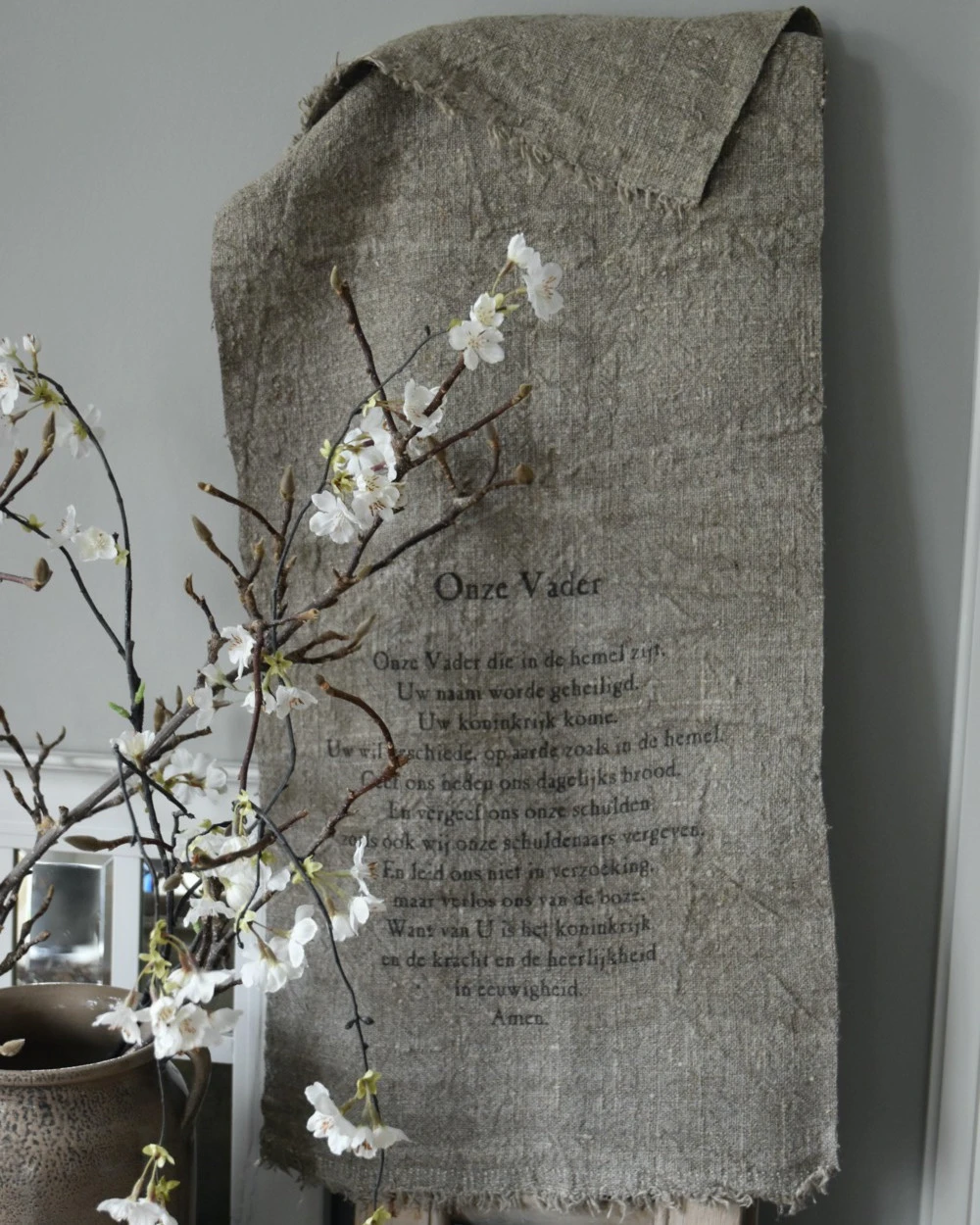 Gebed Shabby doek groot, het Onze Vader die in de hemel zijt Gebed Shabby Doek Groot, Het Onze Vader Die In De Hemel Zijt -Mode-Woondecoratiewinkel gebed shabby doek groot het onze vader 5