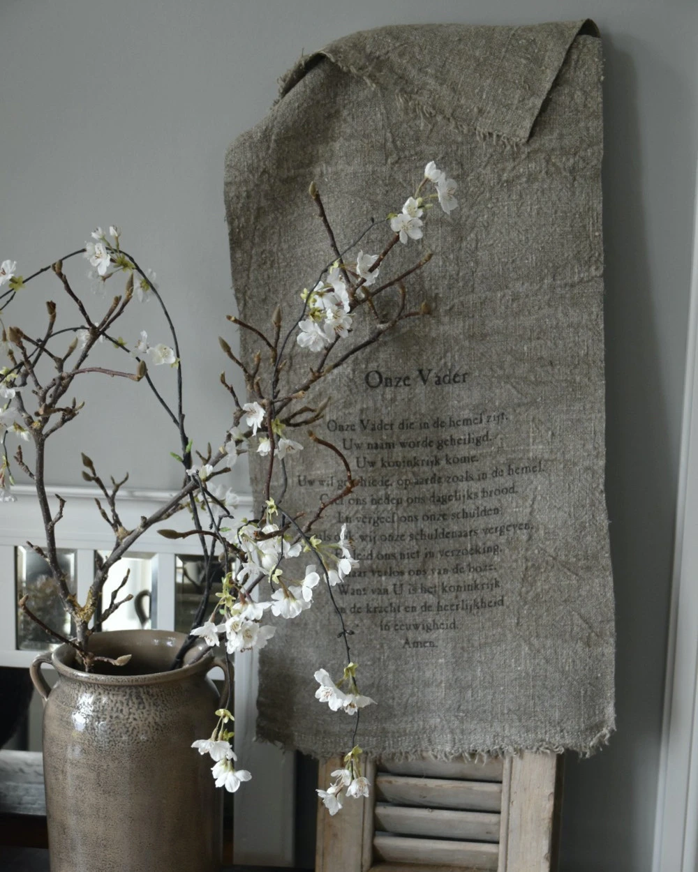 Gebed Shabby doek groot, het Onze Vader die in de hemel zijt Gebed Shabby Doek Groot, Het Onze Vader Die In De Hemel Zijt -Mode-Woondecoratiewinkel gebed shabby doek groot het onze vader