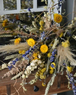 Gelaagd Droogbloemen Boeket Naturel Geel Blauw Groen 7 Gelaagd Droogbloemen Boeket Naturel Geel Blauw Groen -Mode-Woondecoratiewinkel gelaagd droogbloemen boeket naturel geel blauw groen 5