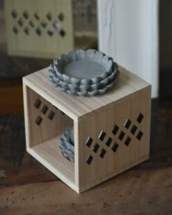 Geur Brander Van Hout Met Aardewerk Cupjes -Mode-Woondecoratiewinkel geur brander van hout met aardewerk cupjes 2