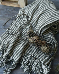 Geweven Sprei Olijfgroen Gebroken Wit Gestreept Met Kwastjes, IB Laursen -Mode-Woondecoratiewinkel geweven sprei olijfgroen gebroken wit gestreept met kwastjes ib laursen 6