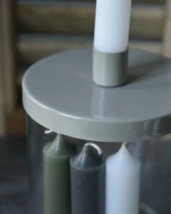 Glazen Pot Met Grijs Metalen Kaarsen Inzet, IB Laursen -Mode-Woondecoratiewinkel glazen pot met grijs metalen kaarsen inzet ib laursen 2