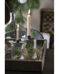 Glazen Pot Met Grijs Metalen Kaarsen Inzet, IB Laursen -Mode-Woondecoratiewinkel glazen pot met grijs metalen kaarsen inzet ib laursen 3