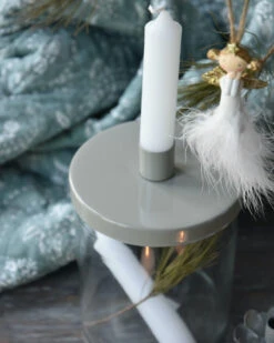 Glazen Pot Met Grijs Metalen Kaarsen Inzet, IB Laursen -Mode-Woondecoratiewinkel glazen pot met grijs metalen kaarsen inzet ib laursen 4