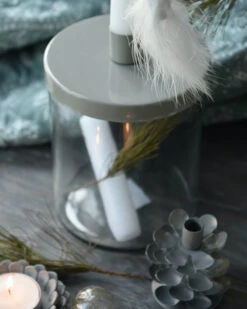 Glazen Pot Met Grijs Metalen Kaarsen Inzet, IB Laursen -Mode-Woondecoratiewinkel glazen pot met grijs metalen kaarsen inzet ib laursen 5