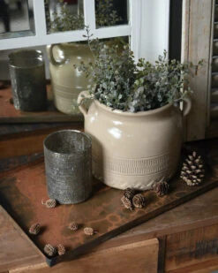 Gres Pot Met Patroon In Onderrand En Oren, IB Laursen -Mode-Woondecoratiewinkel gres pot met patroon in onderrand en oren ib laursen 3