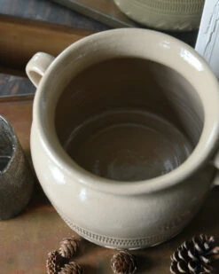 Gres Pot Met Patroon In Onderrand En Oren, IB Laursen -Mode-Woondecoratiewinkel gres pot met patroon in onderrand en oren ib laursen 5