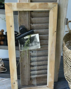 Herinnering Bord, Houten Lijst Met Stoer Dik Oud Gaas En Clip -Mode-Woondecoratiewinkel herinnering bord houten lijst met stoer dik oud gaas en clip 2