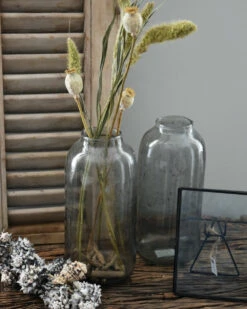 Hoge Vaas Met Bubbels, Zilvermetaal En Grijze Gloed -Mode-Woondecoratiewinkel hoge vaas met bubbels metaal en grijze gloed 3