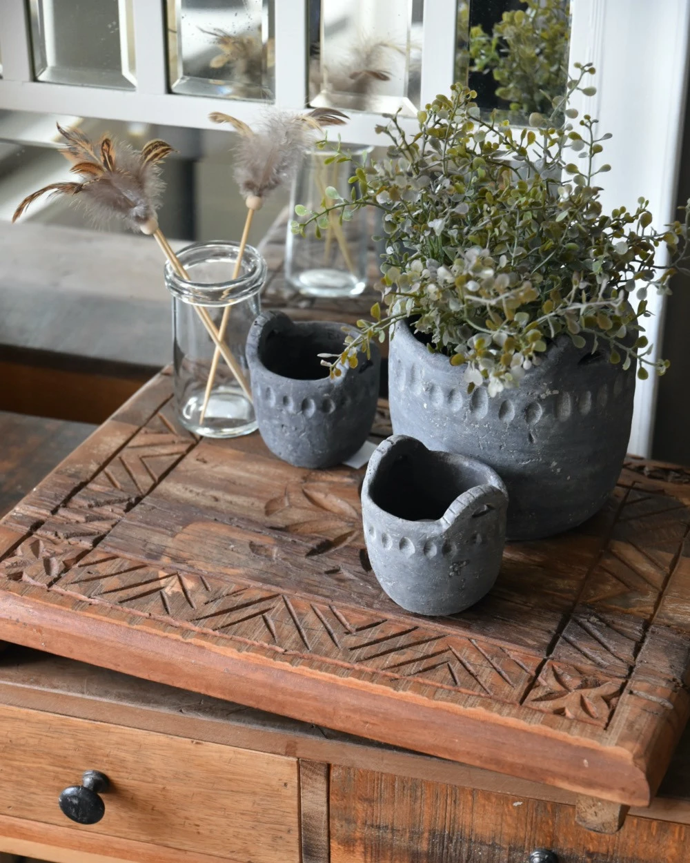 Houtsnijwerk decoratie plateau, IB Laursen Houtsnijwerk Decoratie Plateau, IB Laursen -Mode-Woondecoratiewinkel houtsnijwerk decoratie plateau ib laursen