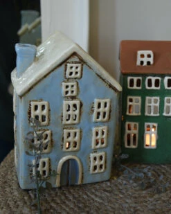 Licht Blauw Pakhuis Nyhavn, Theelicht Huisje IB Laursen -Mode-Woondecoratiewinkel licht blauw pakhuis nyhavn theelicht huisje ib laursen 5