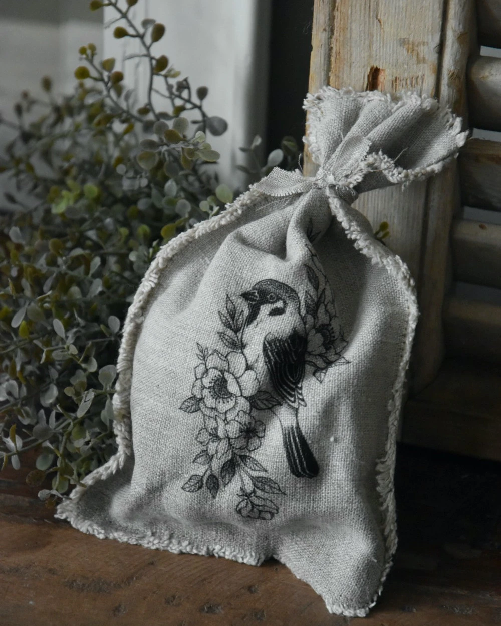 Linnen geurzakje met vogel op bloesem tak, Shabby Linnen Geurzakje Met Vogel Op Bloesem Tak, Shabby -Mode-Woondecoratiewinkel linnen geurzakje met vogel op bloesem tak shabby 4
