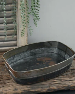 Metalen Bak In Twee Tinten Gelaagd, Groot -Mode-Woondecoratiewinkel metalen bak in twee tinten gelaagd groot 6