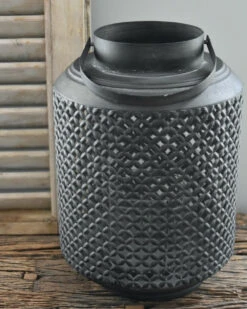 Metalen Lantaarn Met Gaatjes Patroon, XL -Mode-Woondecoratiewinkel metalen lantaarn met gaatjes patroon xl 6