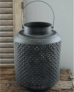 Metalen Lantaarn Met Gaatjes Patroon, XL -Mode-Woondecoratiewinkel metalen lantaarn met gaatjes patroon xl 7