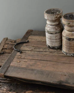 Mode-Woondecoratiewinkel -Mode-Woondecoratiewinkel oud houten plateau met hengsels 1