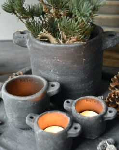 Planter Pot Met Oren Vintage Grijs Groot, Brynxz -Mode-Woondecoratiewinkel planter pot met oren vintage grijs groot brynxz 5