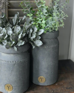 Pot Aardewerk Majestic Grijs Met Sierrandje En Kraag L, Brynxz -Mode-Woondecoratiewinkel pot aardewerk majestic grijs met sierrandje en kraag l brynxz 3