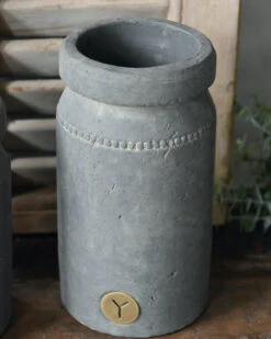 Pot Aardewerk Majestic Grijs Met Sierrandje En Kraag L, Brynxz -Mode-Woondecoratiewinkel pot aardewerk majestic grijs met sierrandje en kraag l brynxz 5