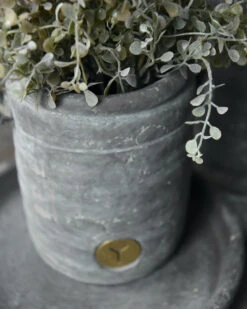 Pot Met Twee Dop Oortjes Vintage Grijs Klein, Brynxz -Mode-Woondecoratiewinkel pot met twee dop oortjes vintage grijs klein brynxz 3