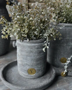 Pot Met Twee Dop Oortjes Vintage Grijs Klein, Brynxz -Mode-Woondecoratiewinkel pot met twee dop oortjes vintage grijs klein brynxz 5