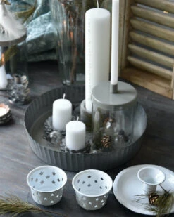 Ronde Zinken Schaal Met Hoge Schulp Rand, IB Laursen -Mode-Woondecoratiewinkel ronde zinken schaal met hoge schulp rand ib laursen 1