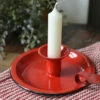 Tijdloze Rode Emaille Kandelaar, IB Laursen -Mode-Woondecoratiewinkel tijdloze rode emaille kandelaar