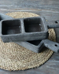 Vakkenbak Vintage Grijs Aardewerk Met Oor, 3 Vakken Brynxz -Mode-Woondecoratiewinkel vakkenbak vintage grijs aardewerk met oor 3 vakken brynxz 4