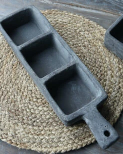 Vakkenbak Vintage Grijs Aardewerk Met Oor, 3 Vakken Brynxz -Mode-Woondecoratiewinkel vakkenbak vintage grijs aardewerk met oor 3 vakken brynxz 5