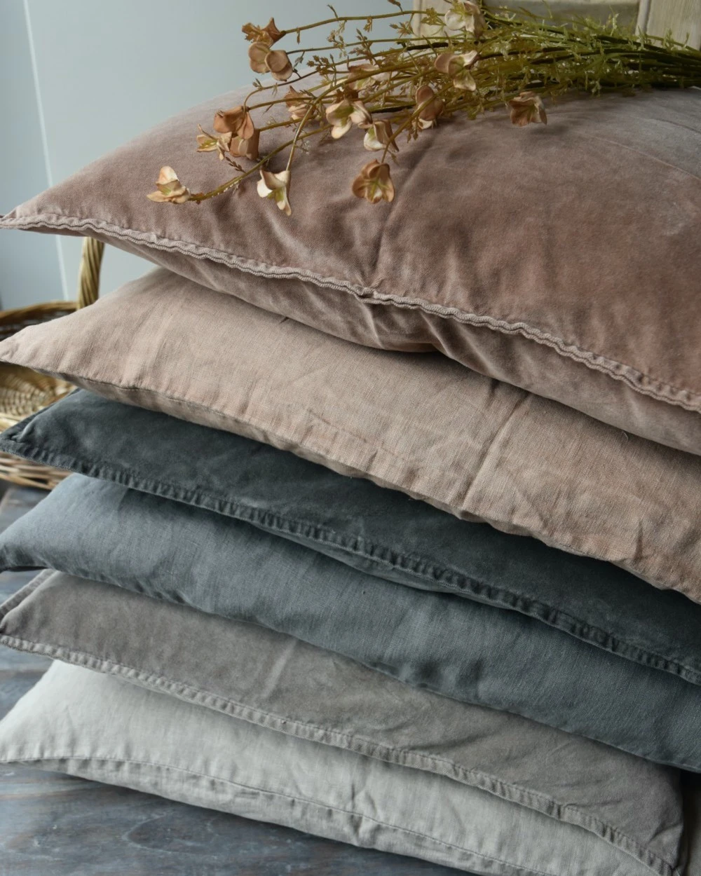 Velours kussenhoes 'linnen', IB Laursen Velours Kussenhoes 'linnen', IB Laursen -Mode-Woondecoratiewinkel velours kussenhoes linnen ib laursen 1