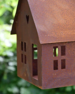 Vogel Voeder Huisje Van Roest Metaal Aan Ketting -Mode-Woondecoratiewinkel vogel voeder huisje van roest metaal aan ketting 5