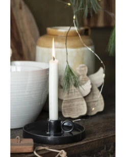 Zwarte Aardewerk Kandelaar Met Oor, IB Laursen -Mode-Woondecoratiewinkel zwarte aardewerk kandelaar met oor ib laursen 5